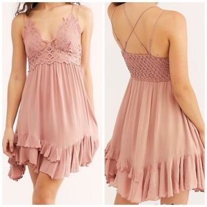 Free People Adella Slip Dress Rose NWT